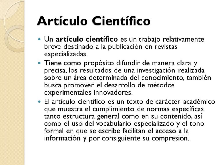 Estructura De Un Artículo